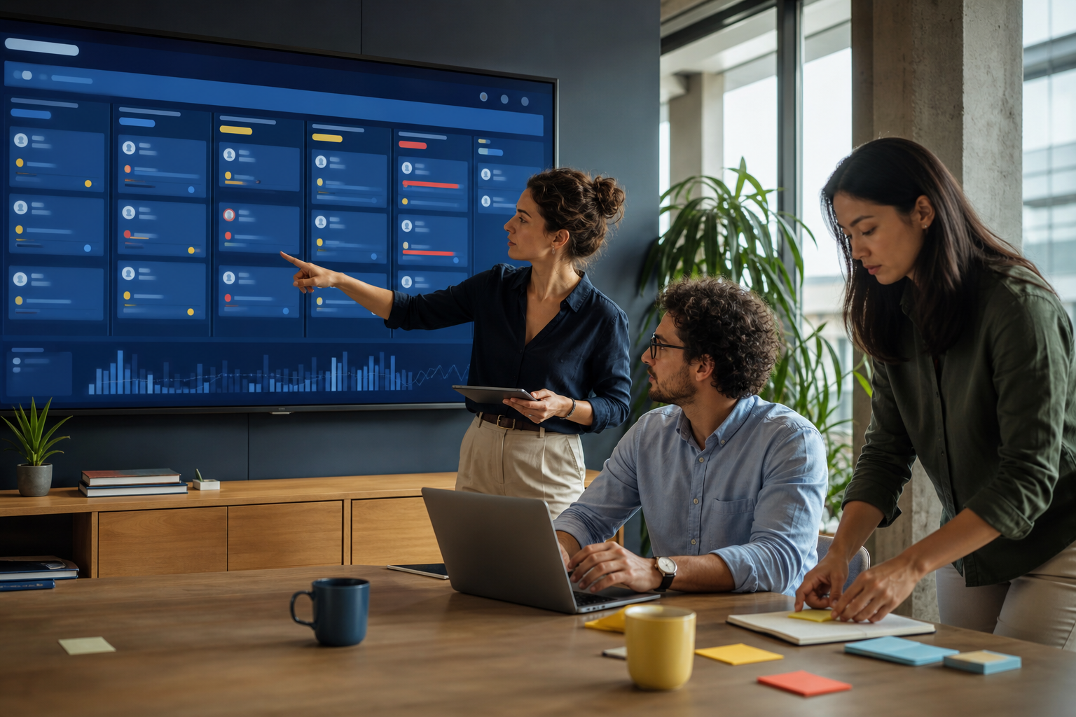 Equipo comercial revisando oportunidades y seguimientos dentro de un CRM